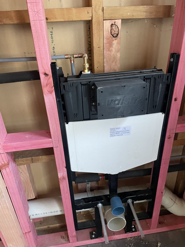 Wall-hung toilet cistern install